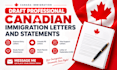 draft professional canadian immigration letters and statements