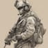 draw 2d game art military character design