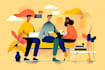 create stylish flat vector illustrations