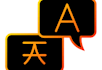 design a language learning app logo with a global speech mark