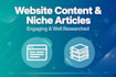 write SEO optimized website articles and niche content