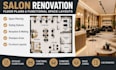 create salon renovation floor plans, functional space layouts