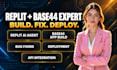 build replit app, base44 app, replit ai agent, fix bugs, deploy