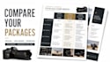 design a photography pricing guide, rate card and videography packages