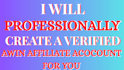 set up and optimize a verified awin affiliate account