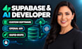 code custom software development ai web app website supabase database management