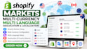 setup shopify markets multi currency language geolocation and localization
