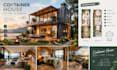 design tiny house, a frame cabin, container house and small house