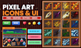 create pixel art icon, ui sprite, item, menu weapon game asset pack 16x16 button