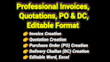 create professional invoices, quotations, purchase order and dc edible format