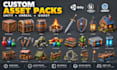 create low poly 3d game assets, props and optimized 3d models, game ready