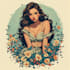illustrate a glamorous retro pin up character