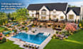 do landscape design, site plan, garden design, backyard, pool and 3d render