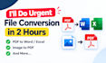 do fast PDF to word excel and image to PDF conversion