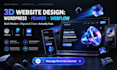 design a 3d wordpress, framer or webflow website with animations