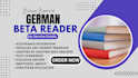 beta read your german novel, writting and give detailed feedback