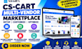 build cs cart multivendor marketplace website with customization ecommerce setup