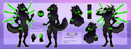 draw professional protogen reference sheet, fursona