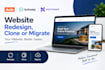 redesign duda website, clone or migrate duda website, godaddy hostinger website