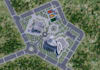remodel old architecture, urban campus render, 3d facade skyscraper, road layout