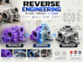 reverse engineer your part into a precise 3d cad model and printable file