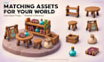 create 3d game models, low poly props and asset packs
