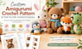 create custom amigurumi crochet pattern for plush toy doll animal character
