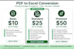 convert pdf to excel