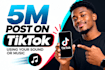 make 5m post on tiktok using your music or sound