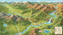design illustrated hiking map, trail map, outdoor map, nature and recreation map