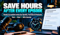 write SEO podcast show notes, summaries and timestamps