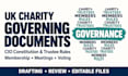 draft UK charity governing documents, cio constitution and trustee rules
