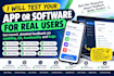 do app testing, software testing, user testing and usability testing