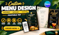 design takeaway menu canva qr code menu wedding menu cocktail menu printable PDF