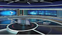 design a modern 3d TV studio and podcast set