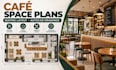 create cafe space plans, seating layout autocad drawings