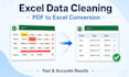 clean excel data and convert PDF to excel accurately