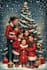 draw family christmas card illustration