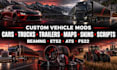 mod cars, trucks, trailers, maps, skins, scripts for beamng, ets2, ats, fs22