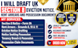 draft UK section 8 eviction notice, rent arrears and possession documents
