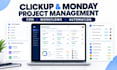 setup clickup or monday CRM, workflows, dashboards and business automation