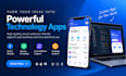 design app log and modern technology crypto cyber security tech startup website