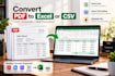 convert PDF to excel or CSV with clean formatting