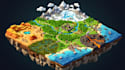 create low poly 3d game maps, terrain, environments and game assets