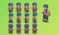 do pixel art character animation, pixel art character design sprite sheet
