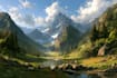 illustrate beautiful flat landscape illustration art