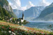 beautiful flat landscape illustration art