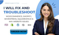 fix and troubleshoot woocommerce, shopify, wordpress, squarespace wix issues
