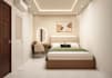 renovate japandi townhouse interior, micro apartment layout, render cgi bedroom