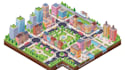 create a custom isometric city map, 3d building, landmark illustration